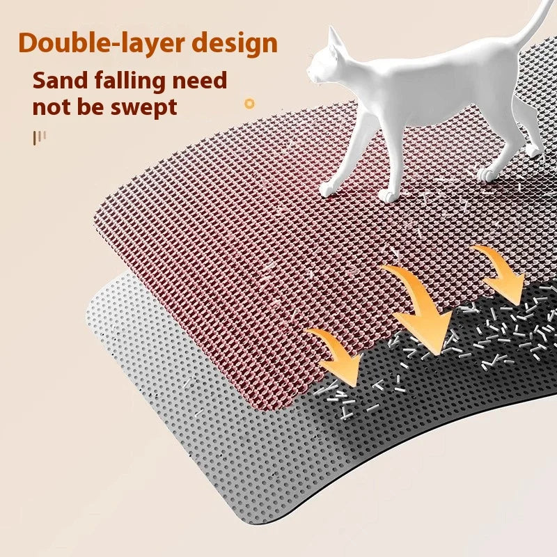Cat Litter Mat Heavy Duty Waterproof 2 Layer Non Slip Washable Pet Floor Protector Litter Box Sand Stopper
