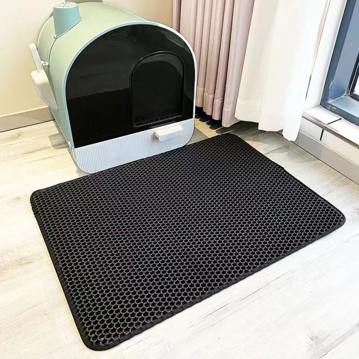 Cat Litter Mat Heavy Duty Waterproof 2 Layer Non Slip Washable Pet Floor Protector Litter Box Sand Stopper